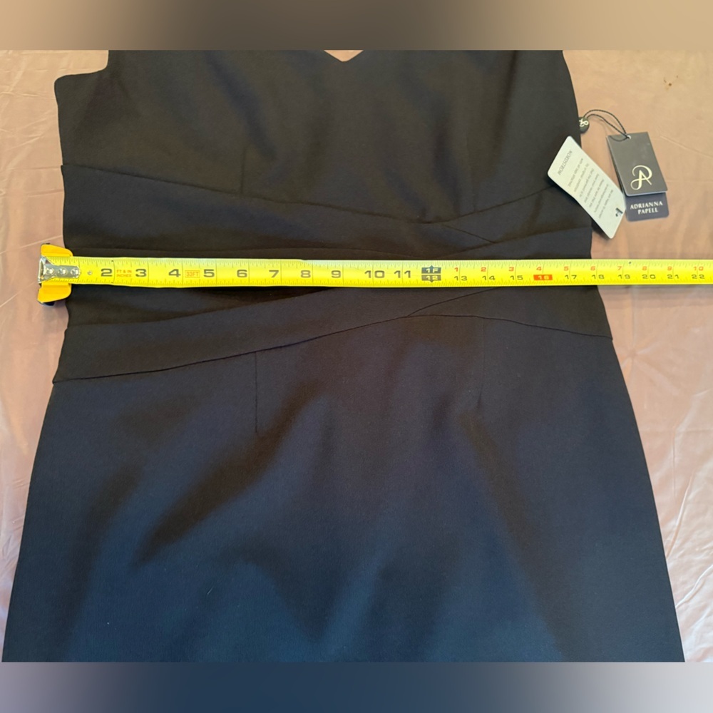 NWT Adrianna Papell Black V-neck Sleeveless Black Dress Size 14 XL MSRP $122 - Picture 5 of 12